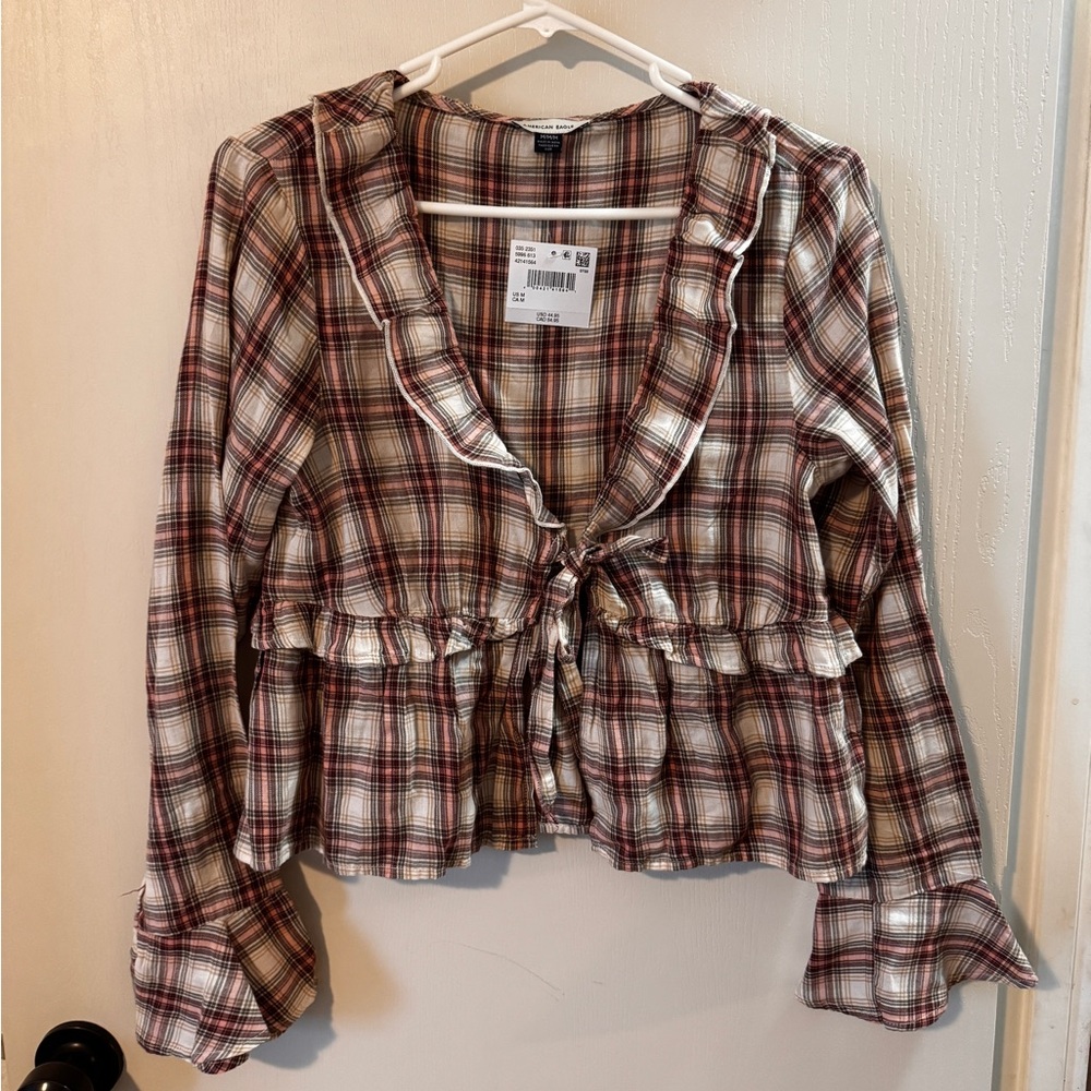 American Eagle Outfitters Plaid Blouse